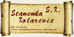 Stamenka Kolarević vizit kartica
